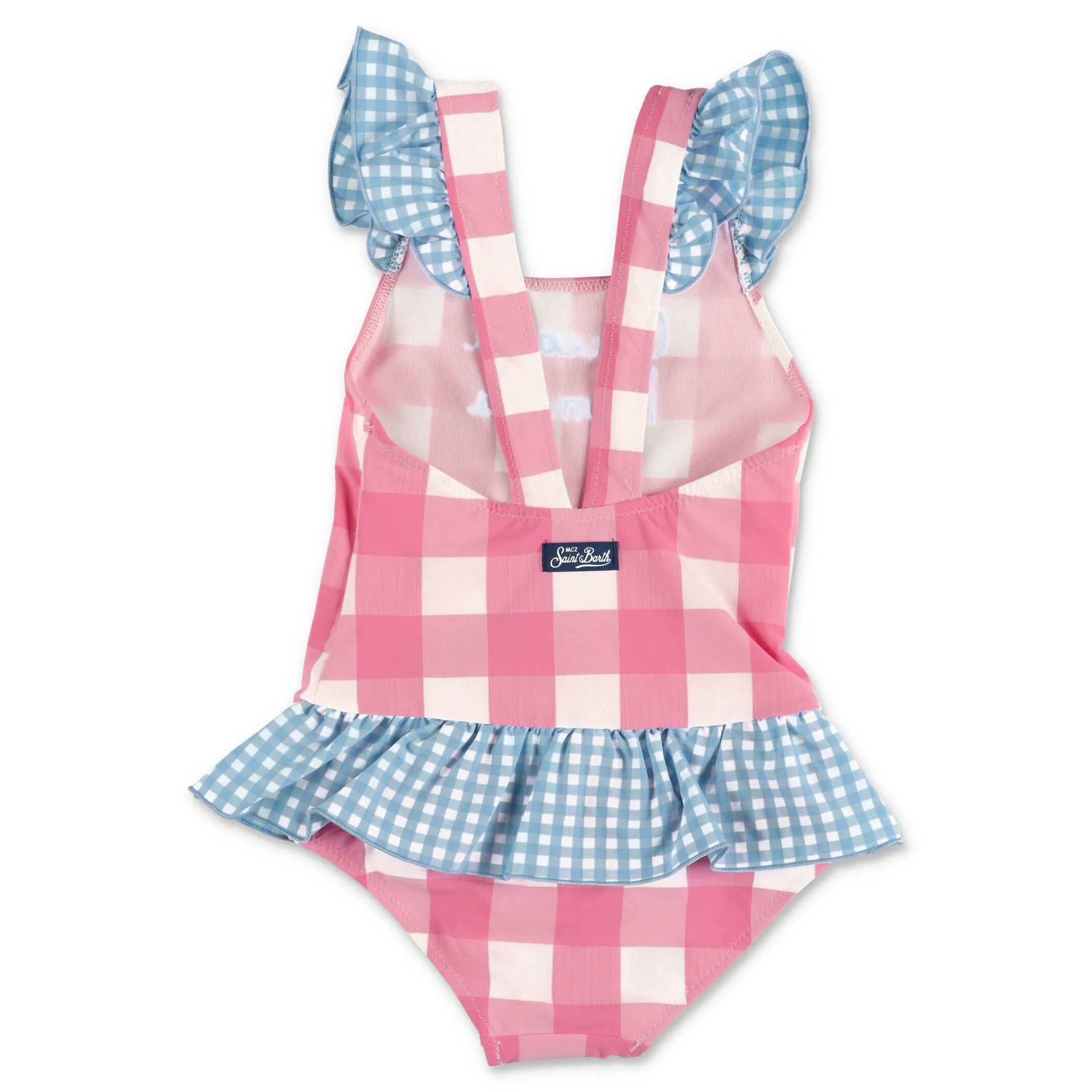 Mc2 Saint Barth Kids Beatrix Gingham Ruffled Swimsuit