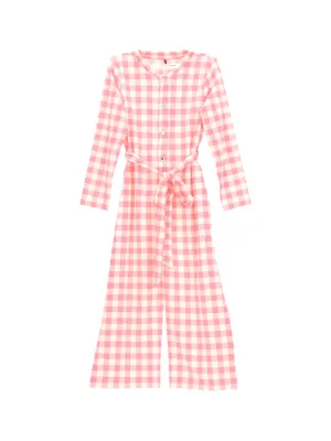 Mini Rodini Gingham Tie-Waisted Jumpsuit