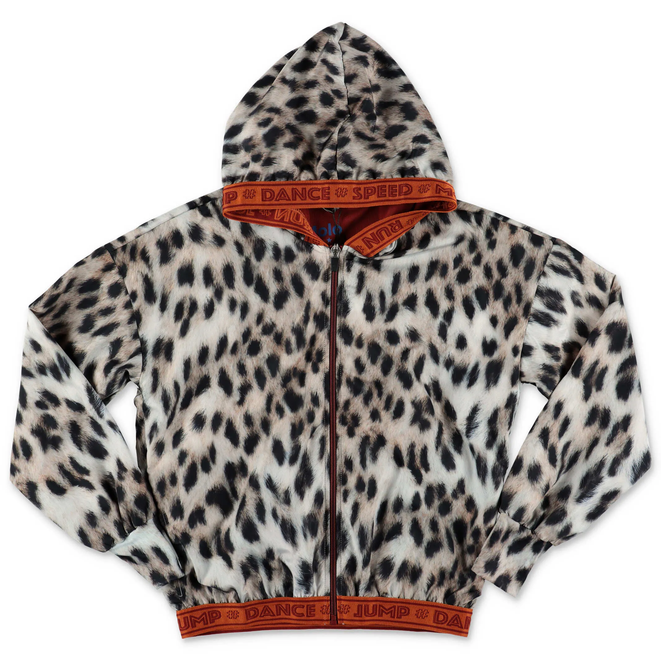 Molo Leopard Printed Hooded Jacket