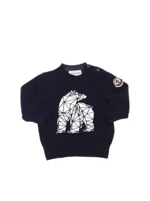 Moncler Enfant Bear Intarsia-Knit Sweater
