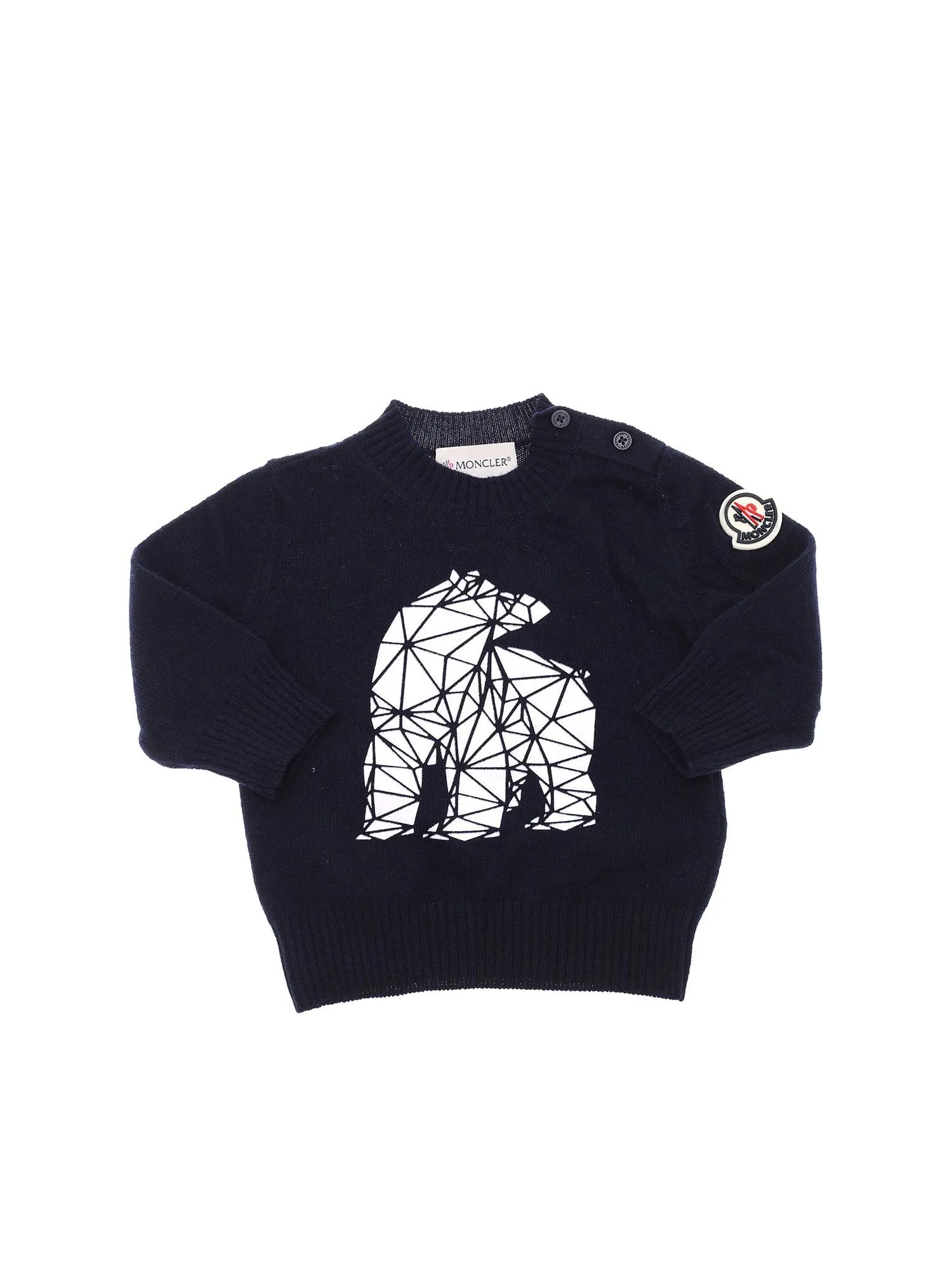 Moncler Enfant Bear Intarsia-Knit Sweater