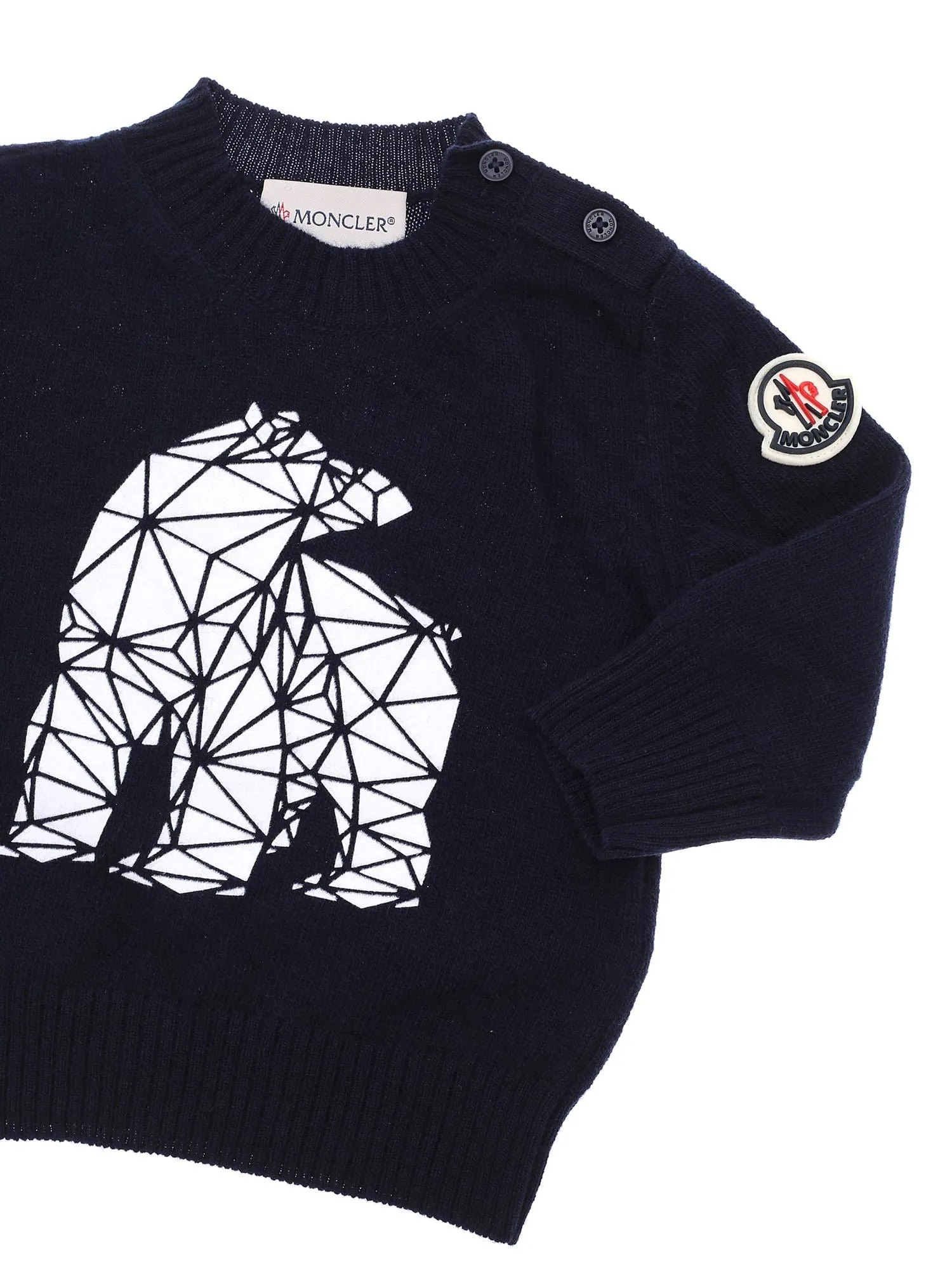 Moncler Enfant Bear Intarsia-Knit Sweater