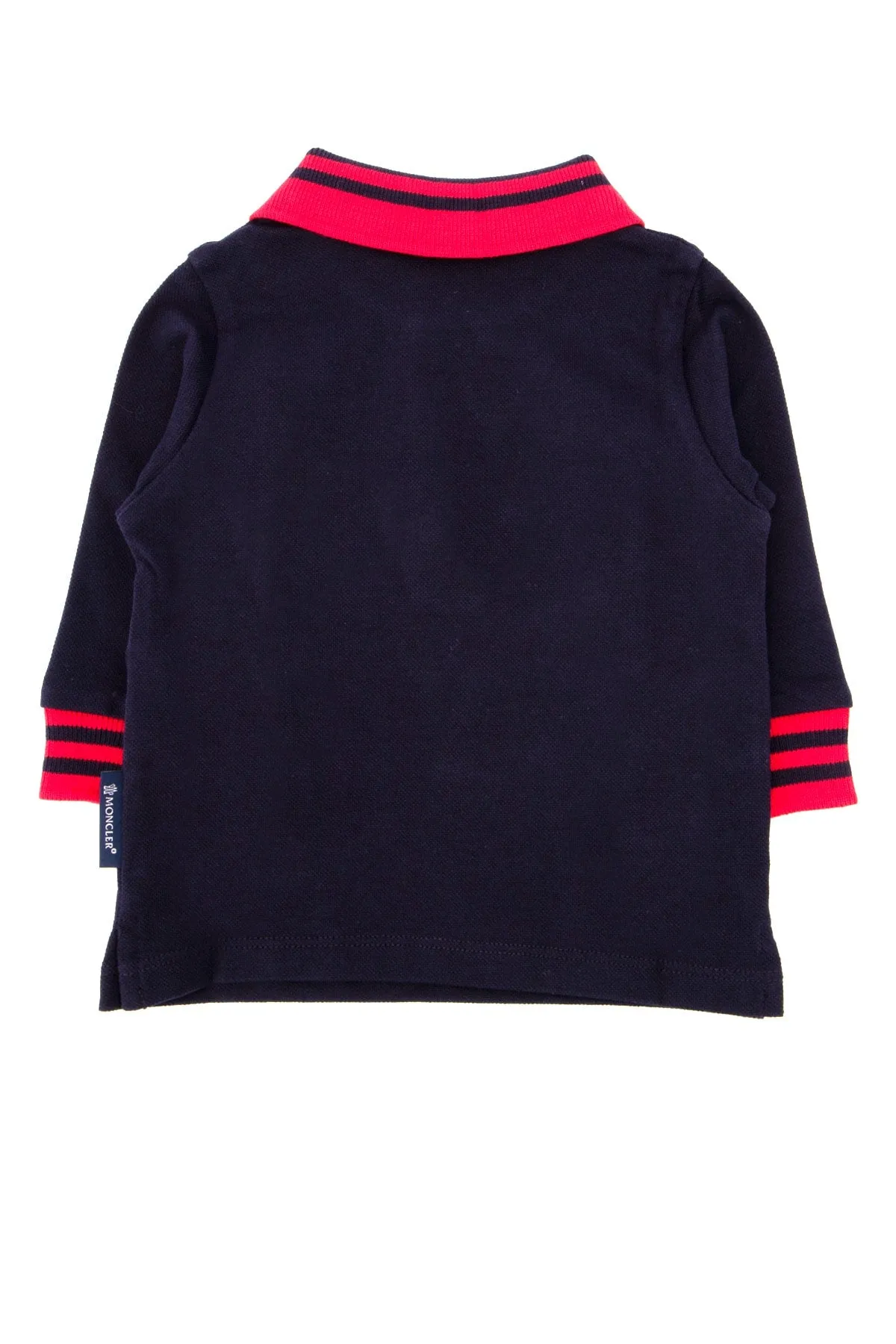 Moncler Enfant Contrast Trim Long-Sleeve Polo Shirt