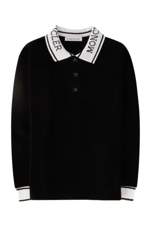 Moncler Enfant Logo Intarsia Polo Shirt