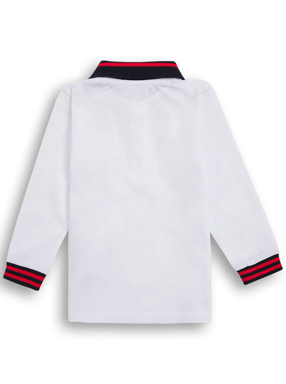 Moncler Enfant Logo Patch Long Sleeve Polo Shirt