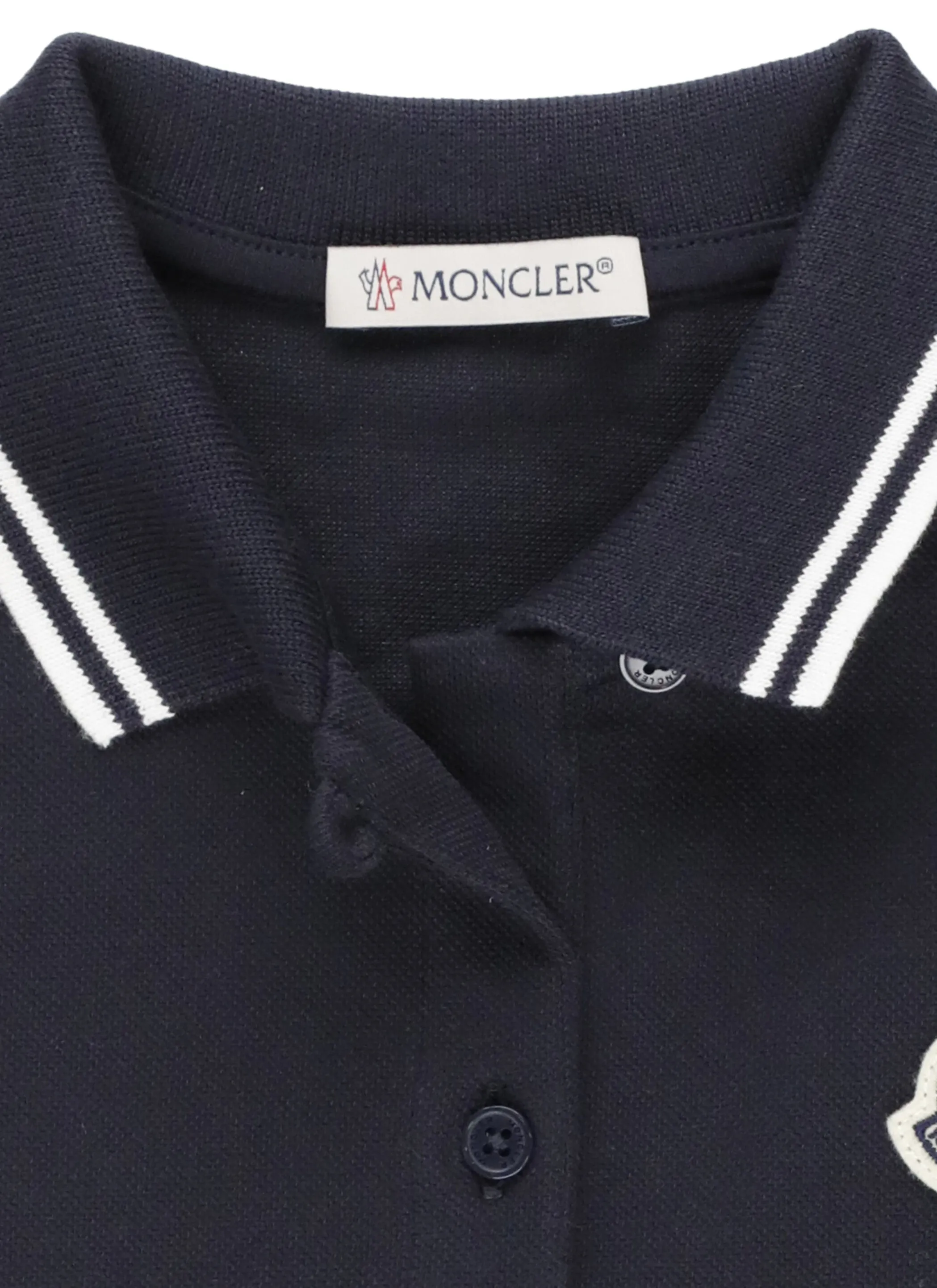 Moncler Enfant Logo Patch Short Sleeved Polo Shirt