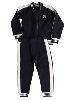 Moncler Enfant Logo Patch Stripe Detail Tracksuit