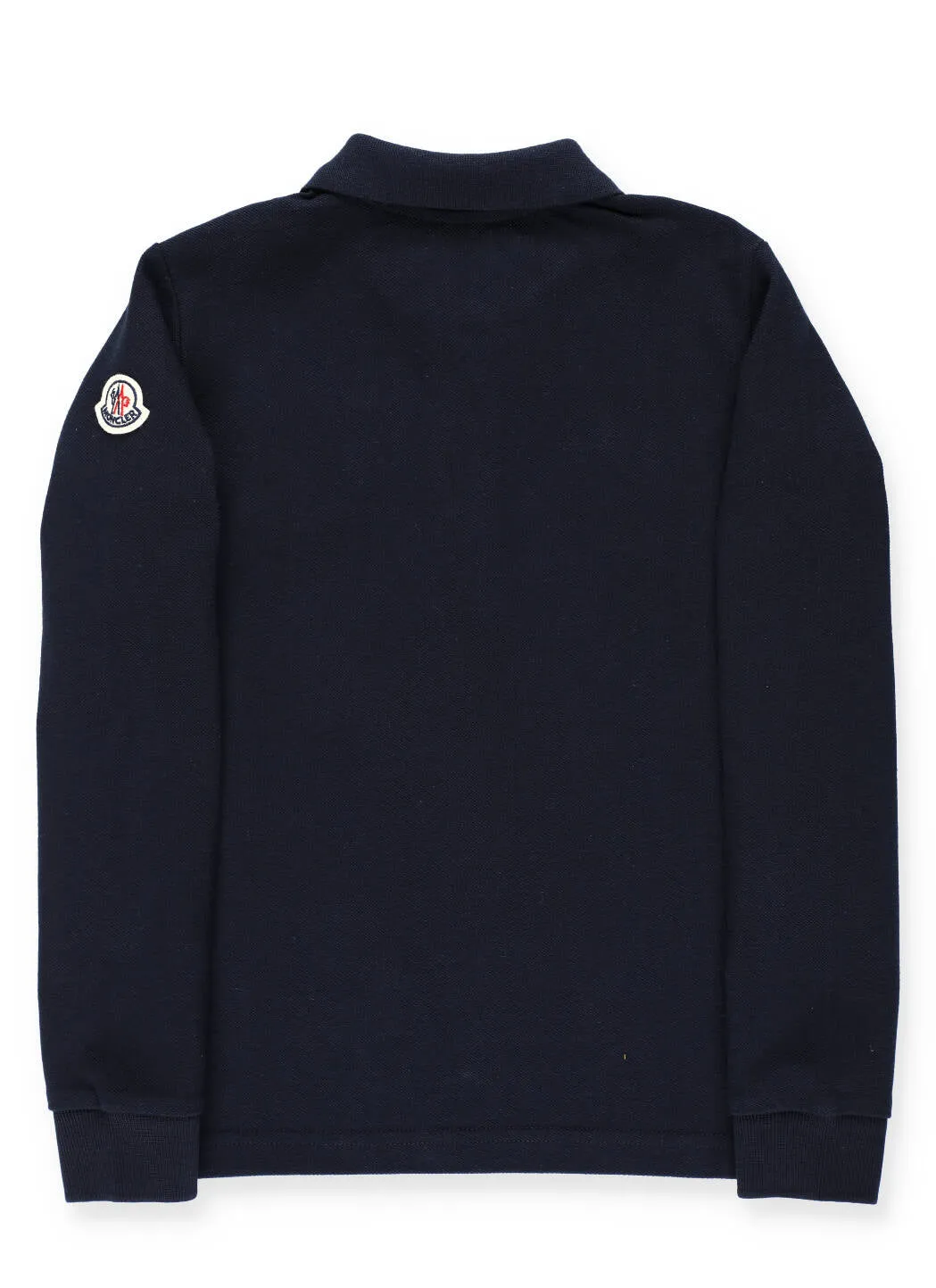Moncler Enfant Logo Stripe Long-Sleeve Polo Shirt