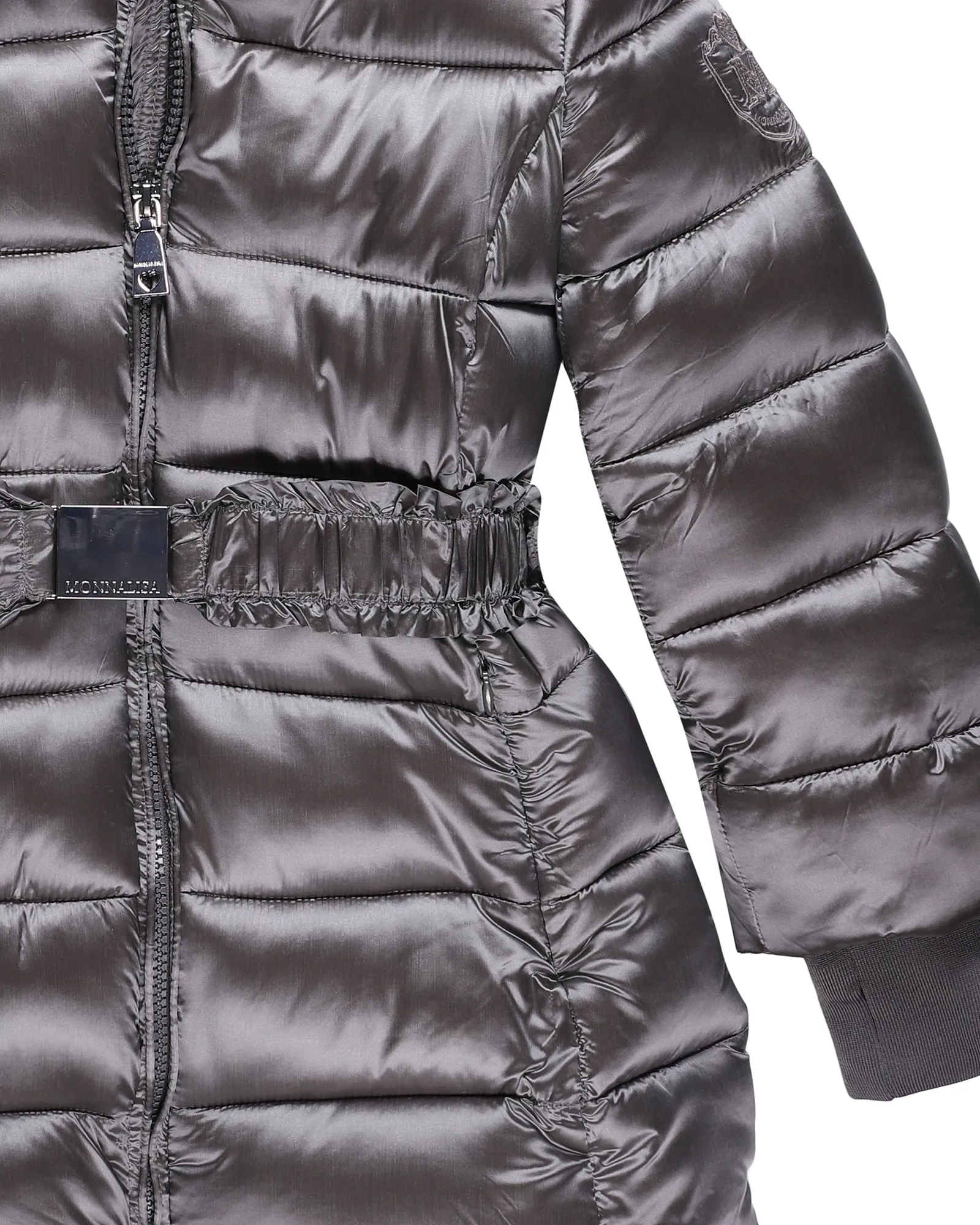 Monnalisa Belted Padded Hooded Coat
