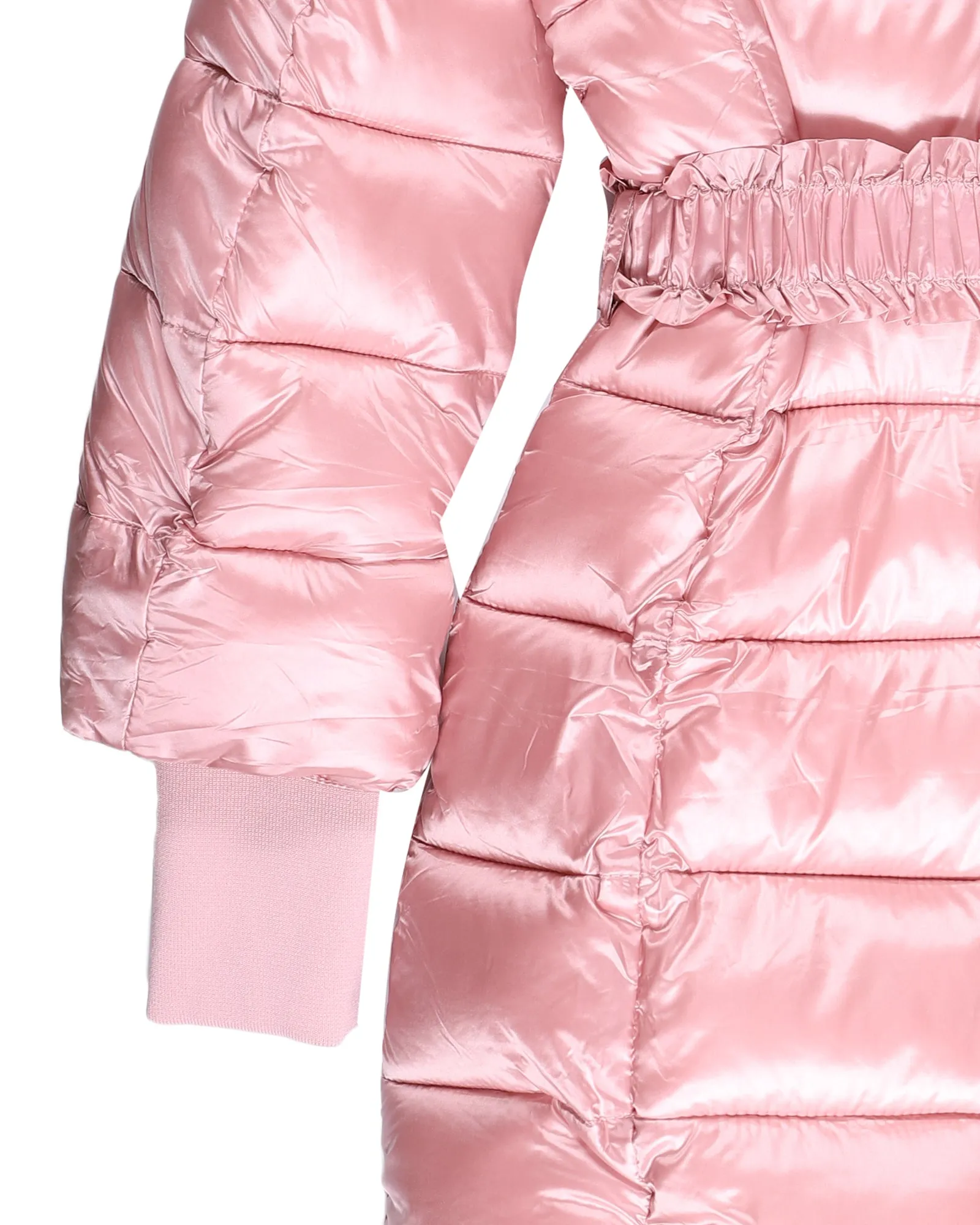 Monnalisa Belted Padded Hooded Coat