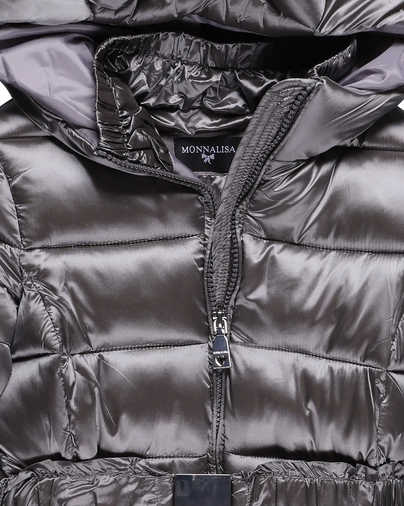 Monnalisa Belted Padded Hooded Coat