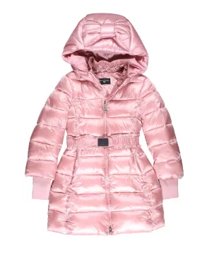Monnalisa Belted Padded Hooded Coat