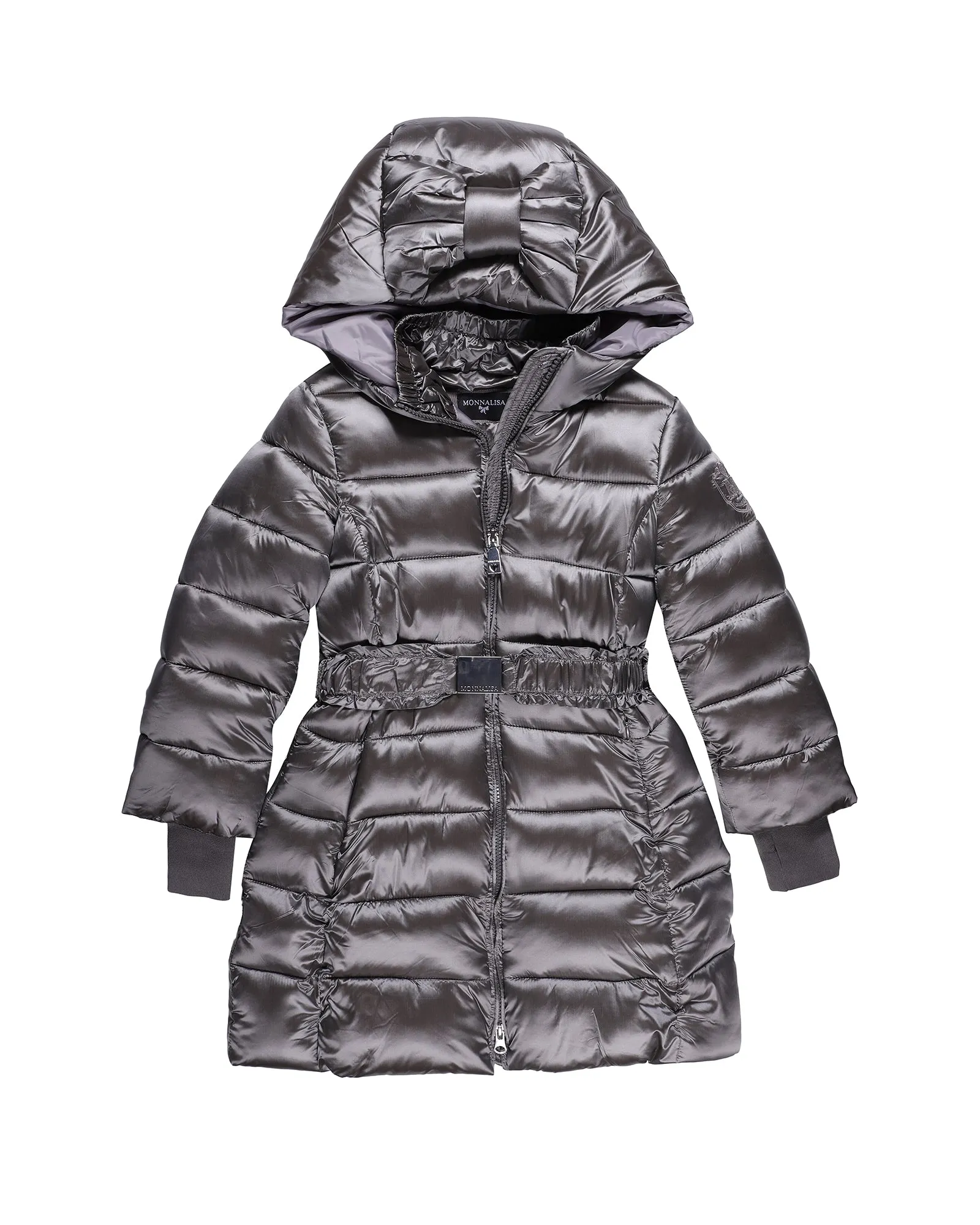 Monnalisa Belted Padded Hooded Coat