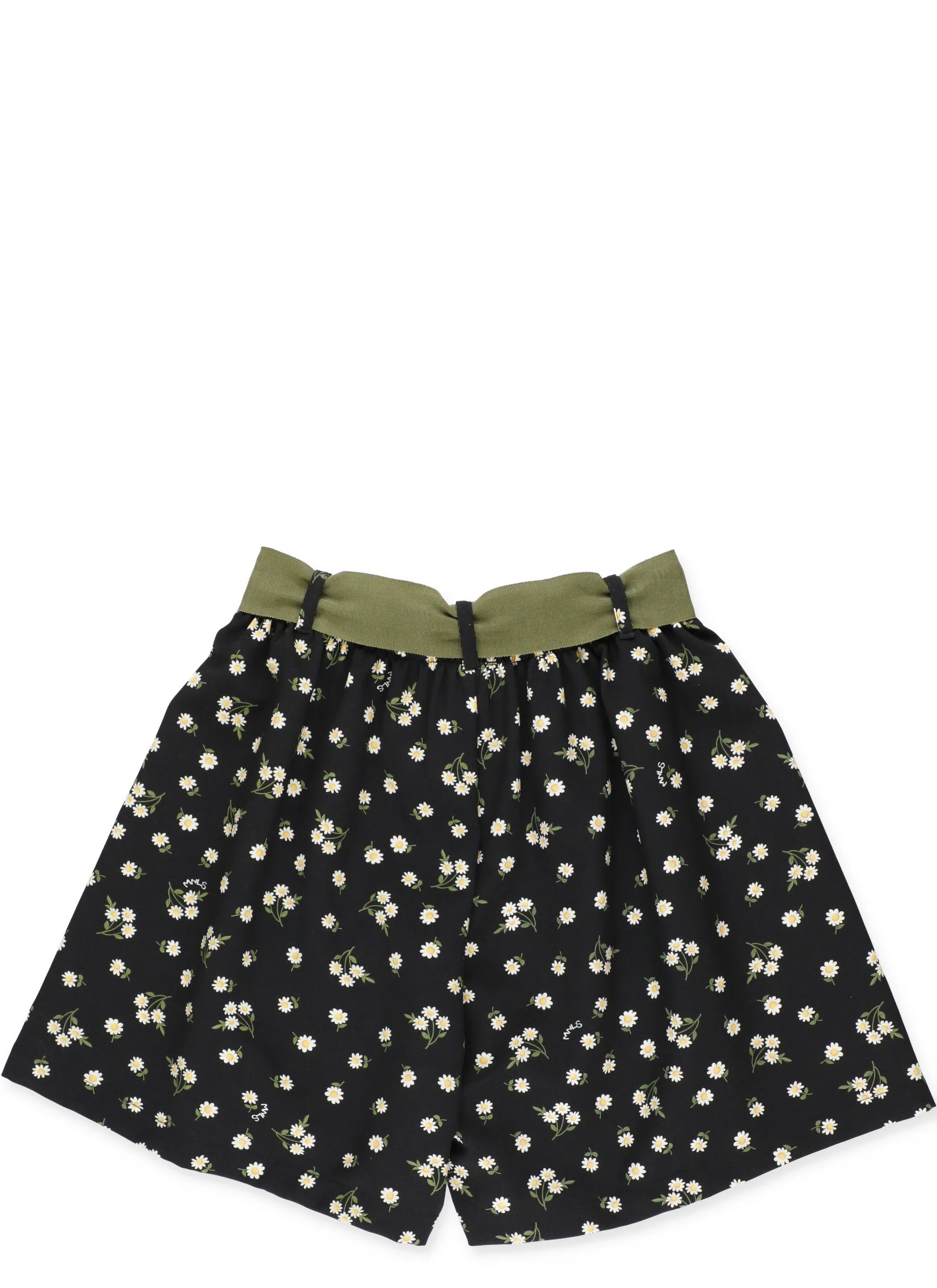 Monnalisa Floral Printed Bow Belt Shorts