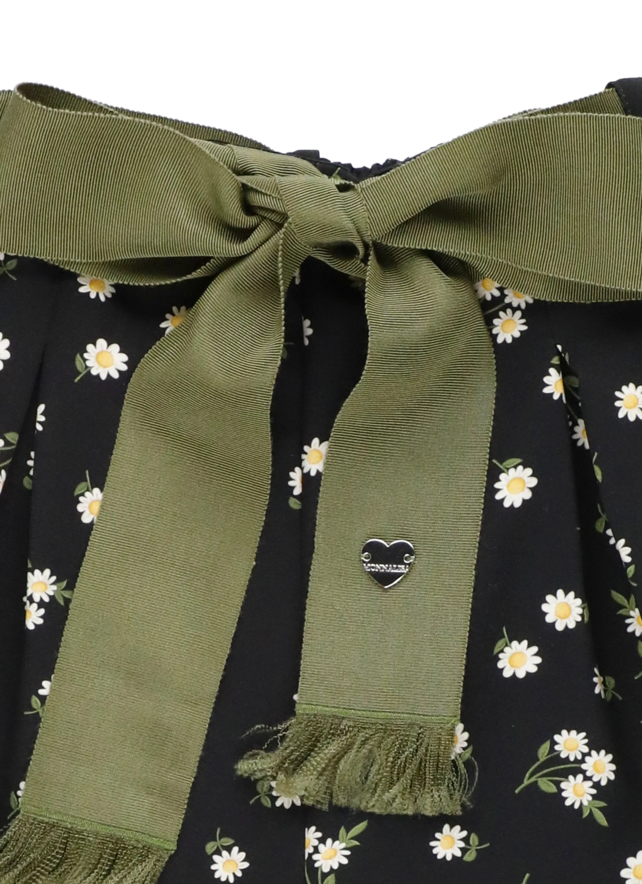 Monnalisa Floral Printed Bow Belt Shorts