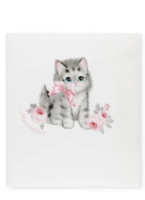Monnalisa Kitten Floral Printed Blanket