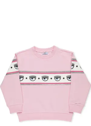 Monnalisa X Chiara Ferragani Logo Stripe Sweater