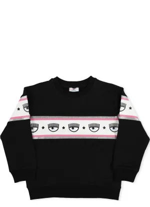 Monnalisa X Chiara Ferragani Logo Stripe Sweater