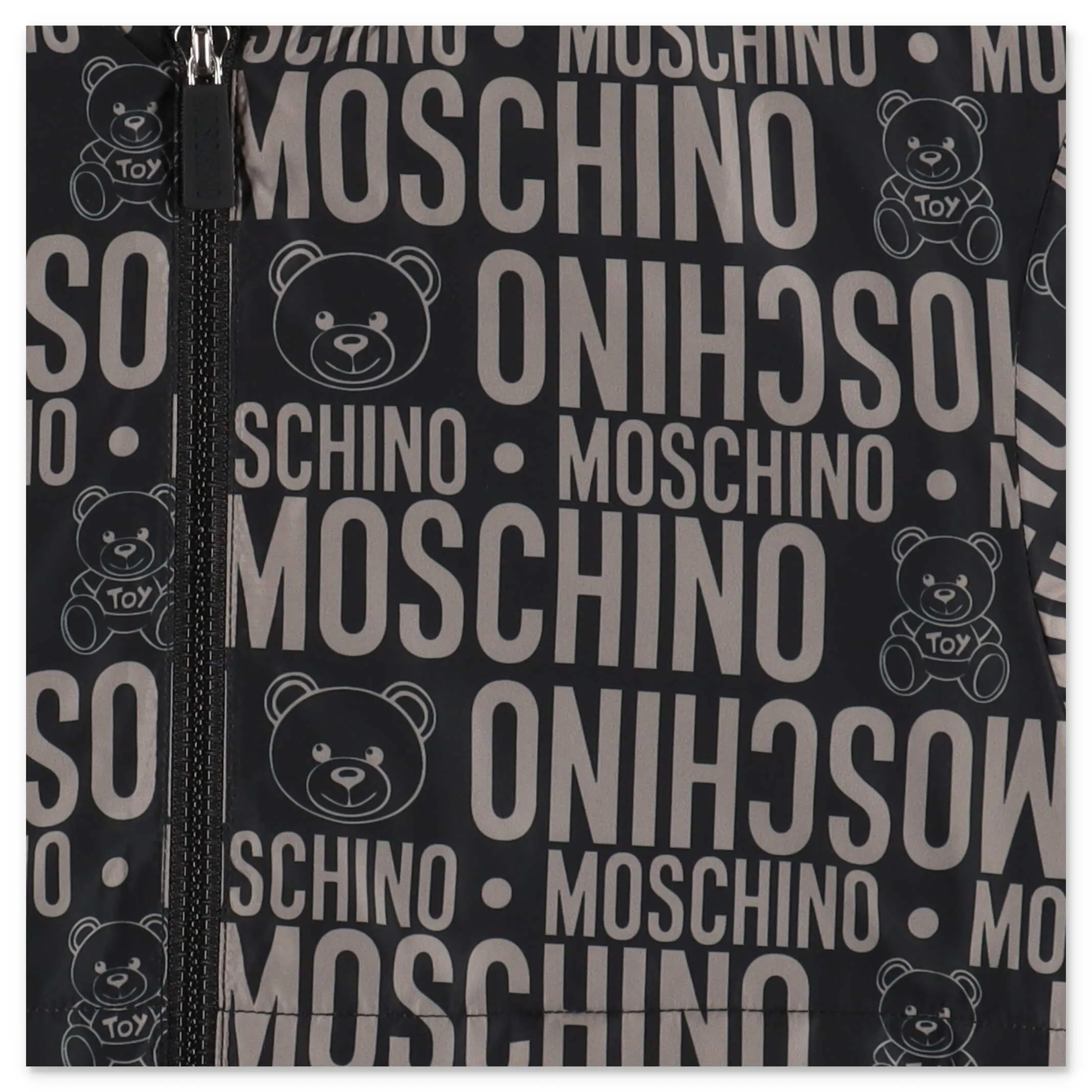 Moschino Kids Allover Logo Printed Hooded Jacket