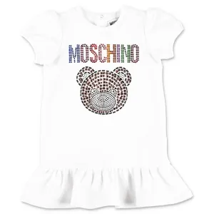 Moschino Kids Embellished Teddy Bear Logo T-Shirt Dress