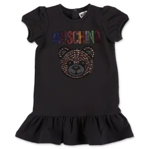 Moschino Kids Embellished Teddy Bear Logo T-Shirt Dress