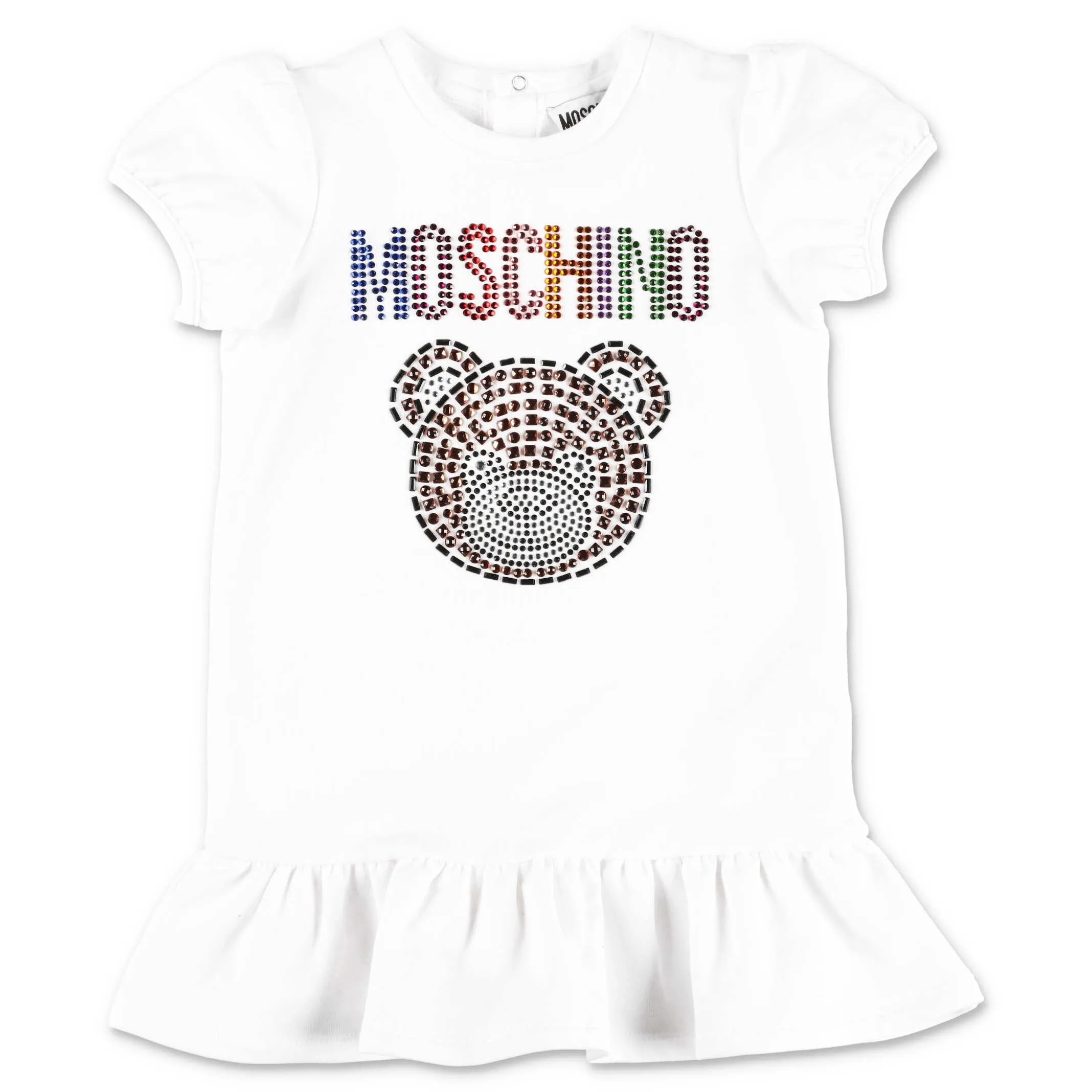 Moschino Kids Embellished Teddy Bear Logo T-Shirt Dress