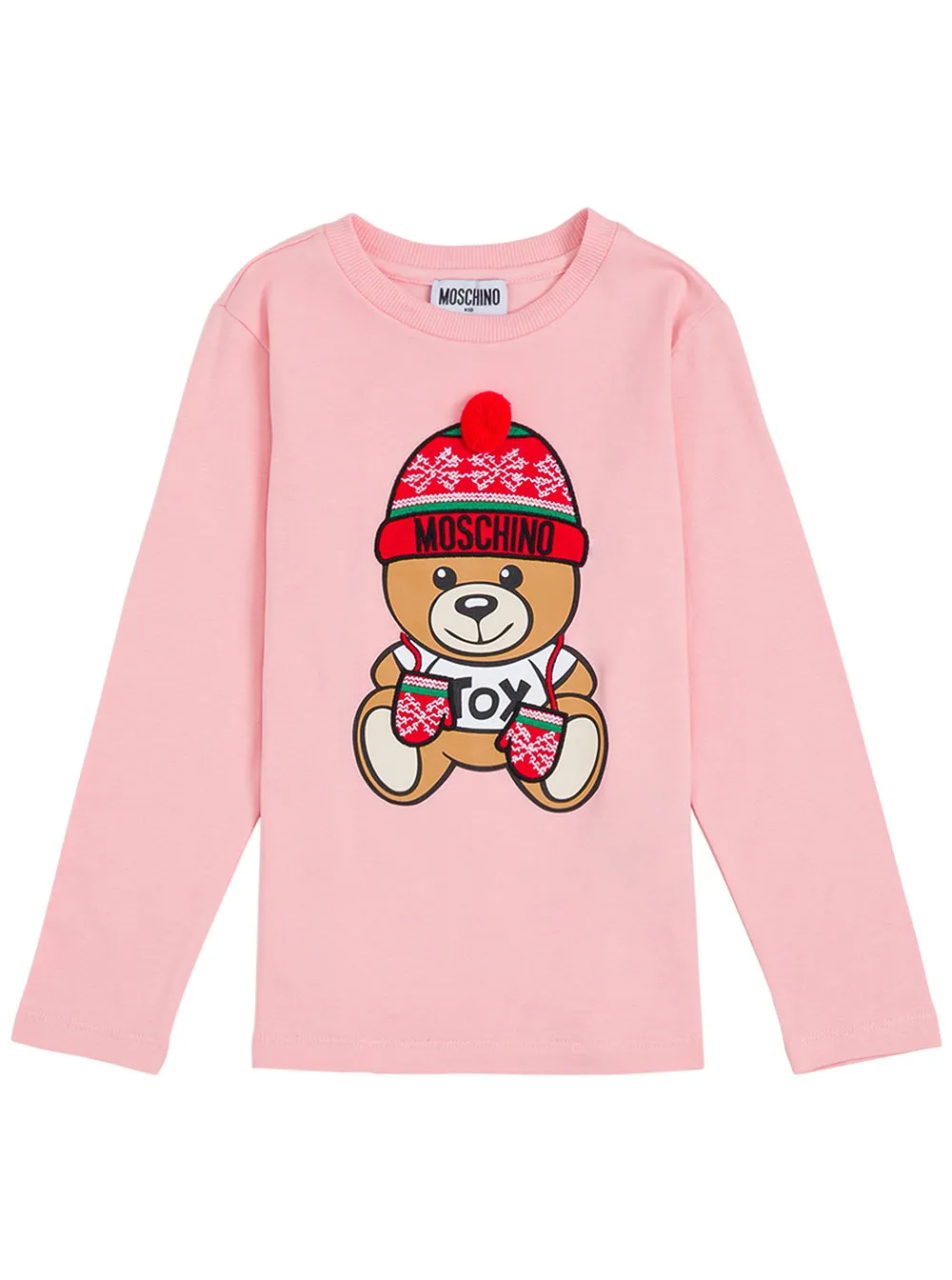 Moschino Kids Holiday Teddy Bear Long-Sleeve T-Shirt