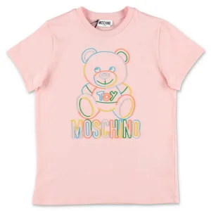 Moschino Kids Logo Embroidered Crewneck T-Shirt