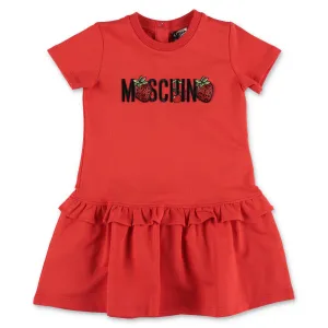 Moschino Kids Logo Embroidered Flared Dress