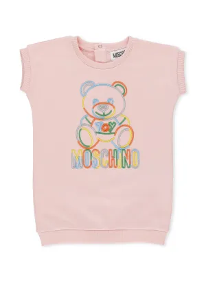 Moschino Kids Logo Embroidered Sweater Dress