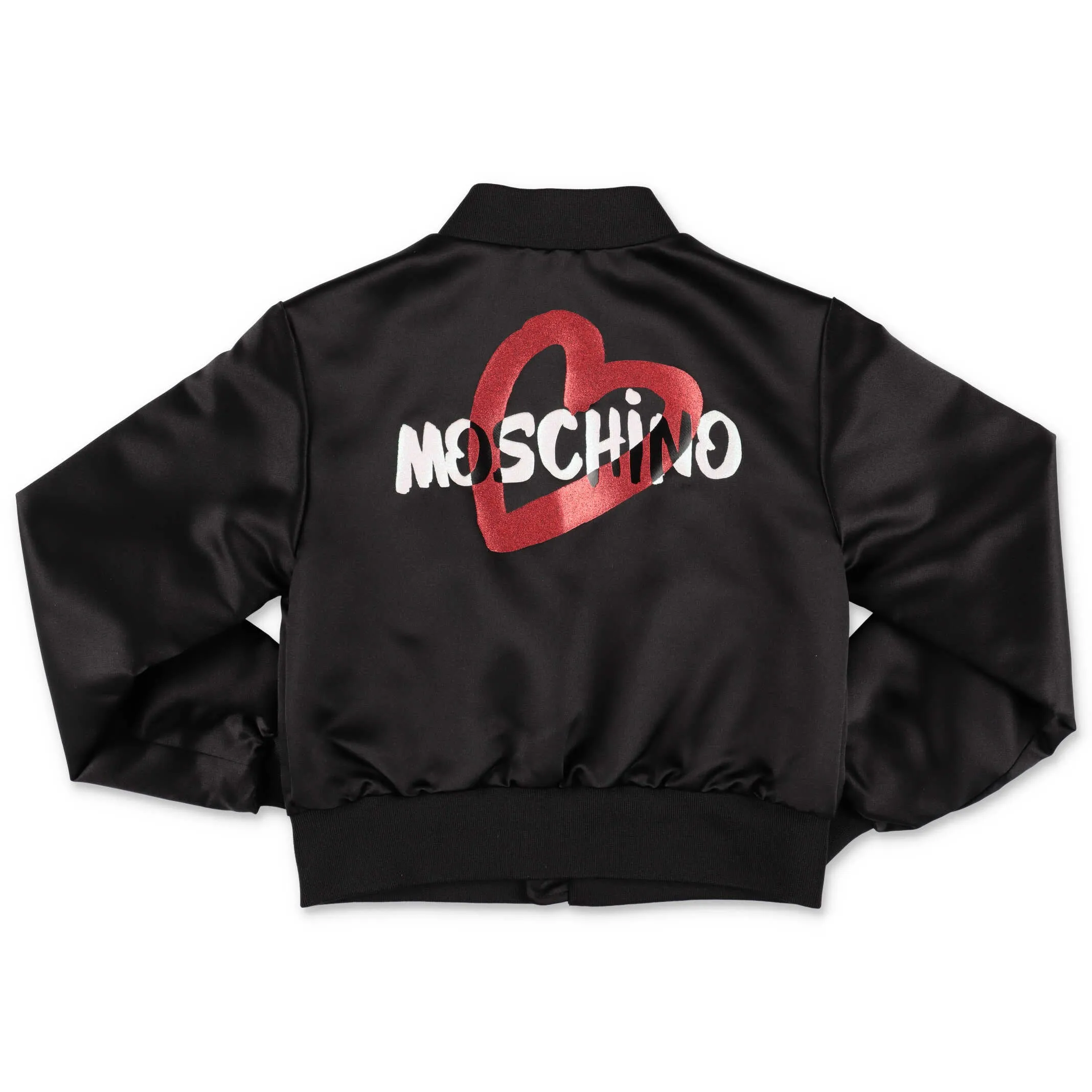 Moschino Kids Logo Heart Printed Bomber Jacket