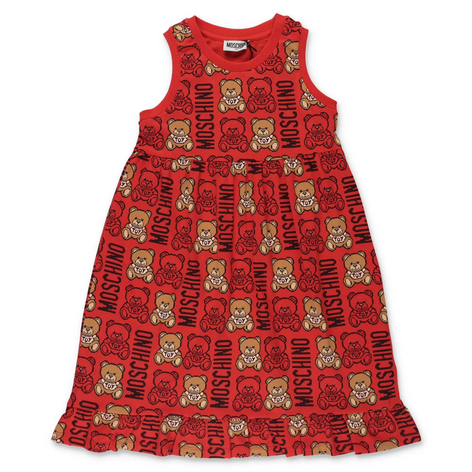 Moschino Kids Logo Intarsia-Knit Sleeveless Dress