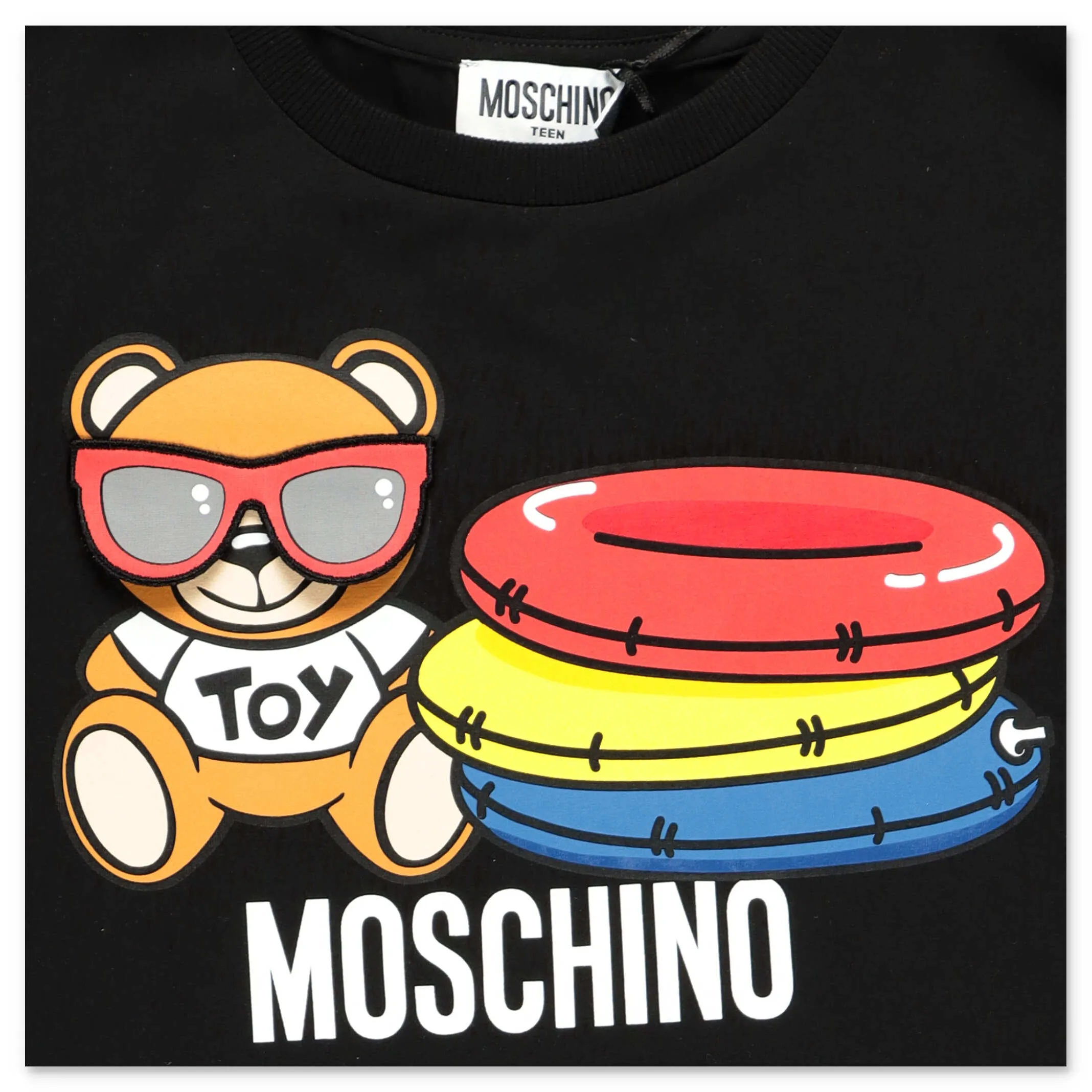 Moschino Kids Logo Print Ruffled T-Shirt Dress