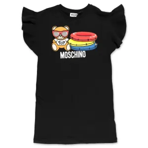 Moschino Kids Logo Print Ruffled T-Shirt Dress