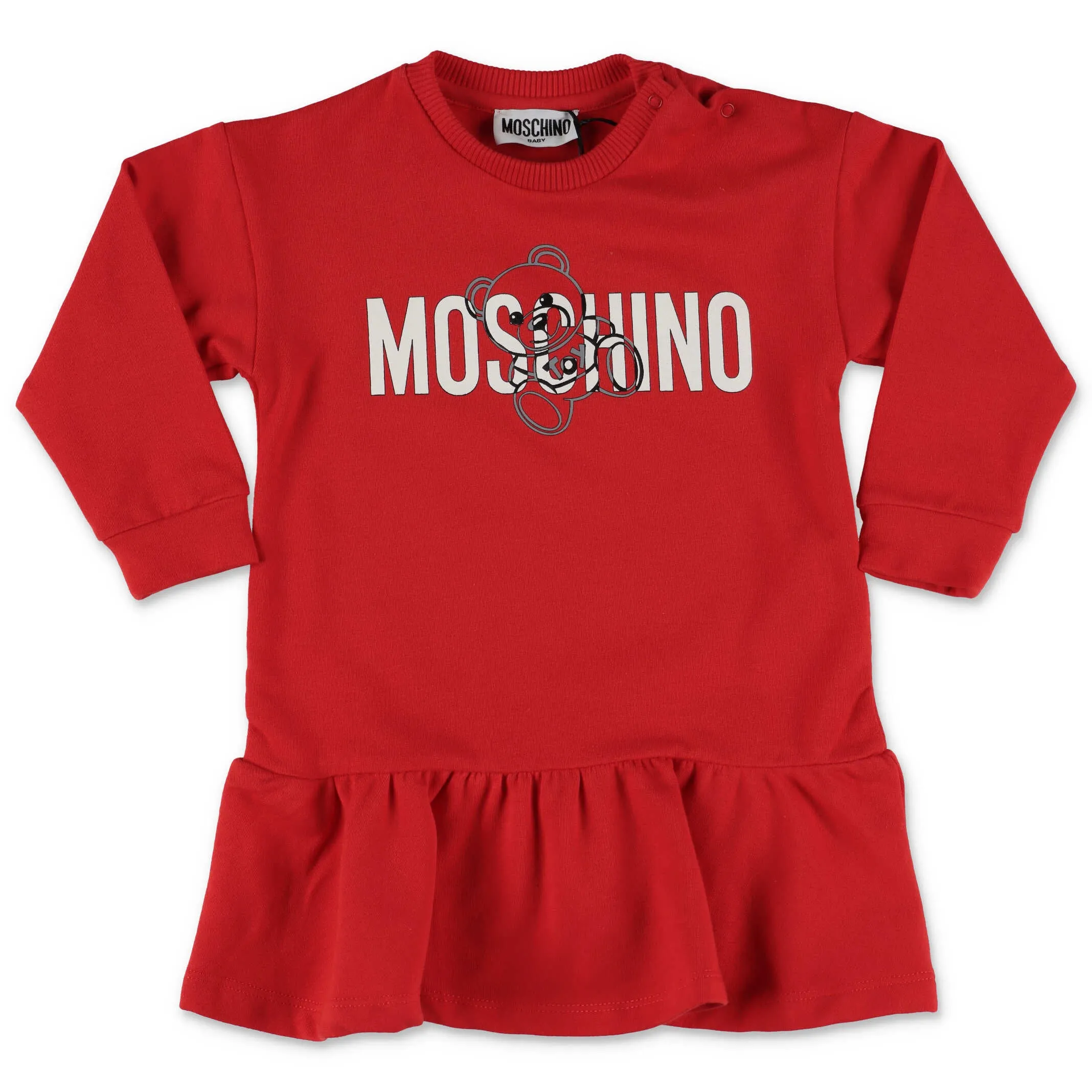 Moschino Kids Logo Printed Long Sleeve Dress