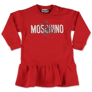 Moschino Kids Logo Printed Long Sleeve Dress