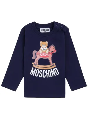 Moschino Kids Rocking-Horse Print Long-Sleeve Top