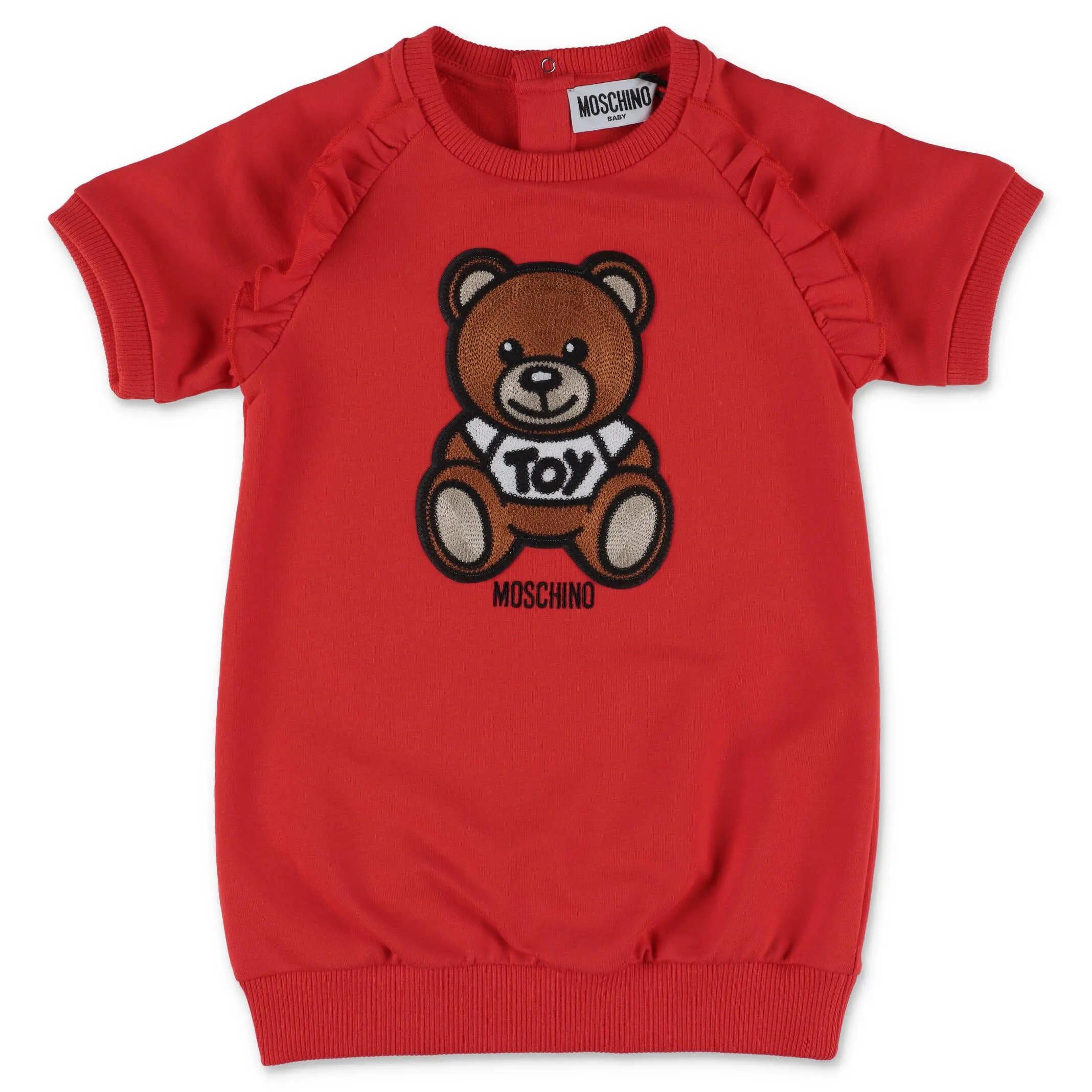 Moschino Kids Teddy Bear Embroidered Sweatshirt Dress