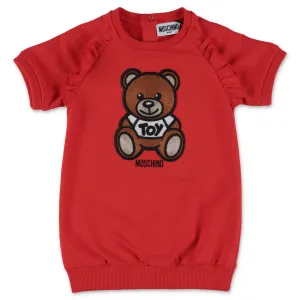 Moschino Kids Teddy Bear Embroidered Sweatshirt Dress