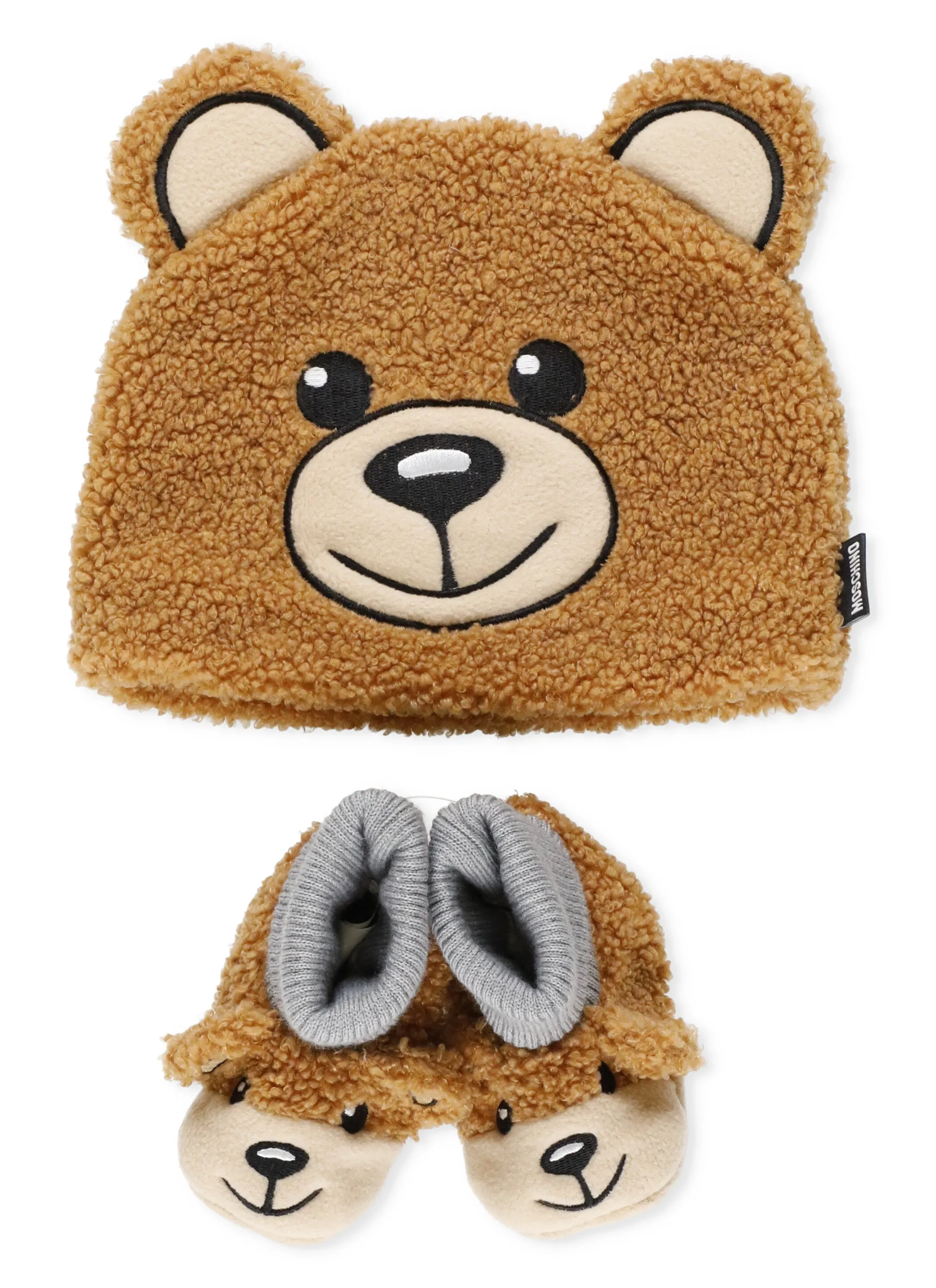 Moschino Kids Teddy Bear Hat And Slippers Set