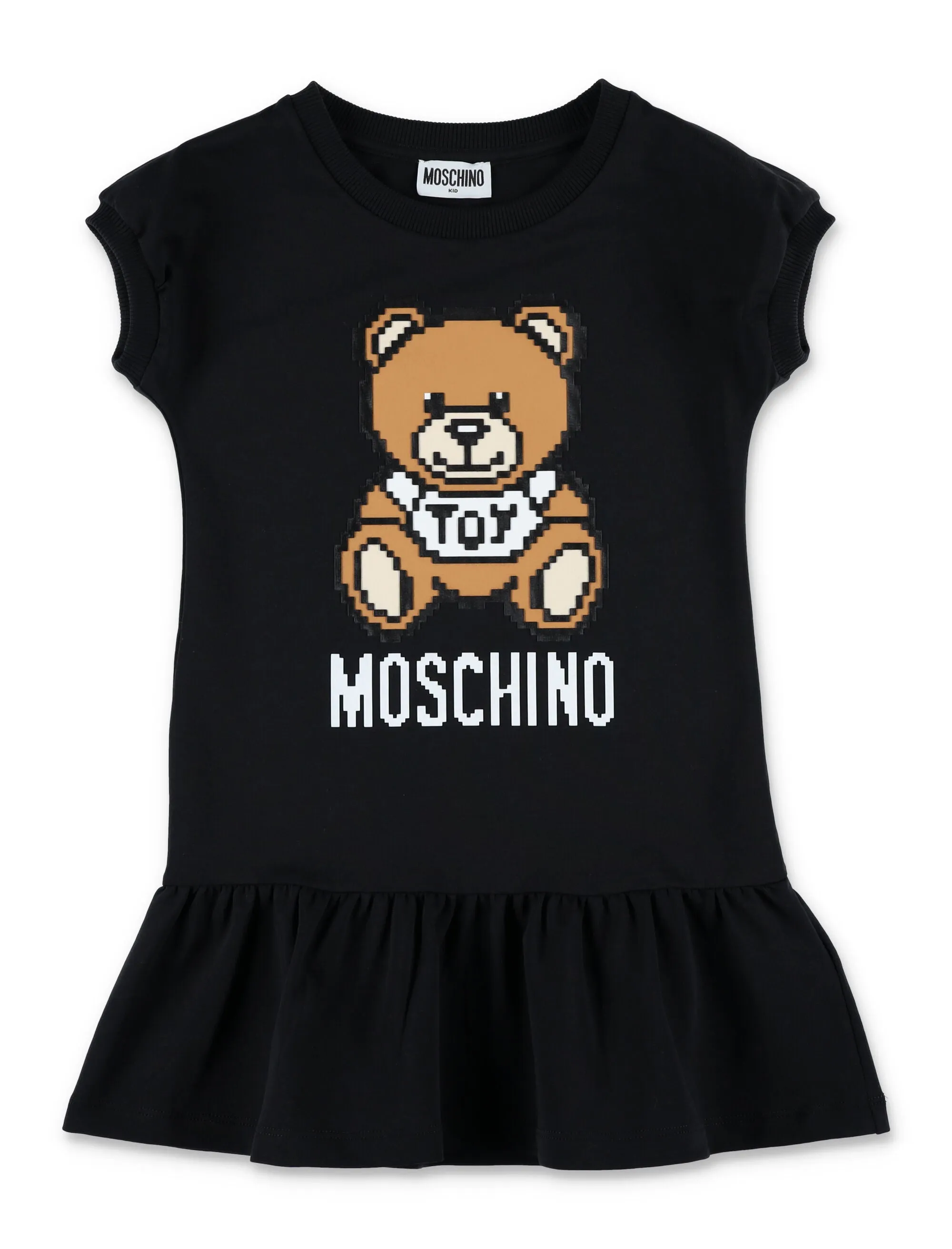 Moschino Kids Teddy Bear Logo Printed Crewneck Dress