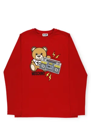 Moschino Kids Teddy Bear Printed Long Sleeve T-Shirt
