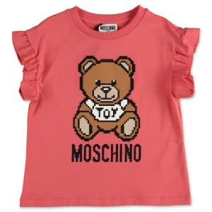 Moschino Kids Teddy Bear Printed Ruffled T-Shirt