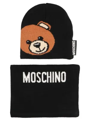 Moschino Kids Teddy Hat And Scarf Set