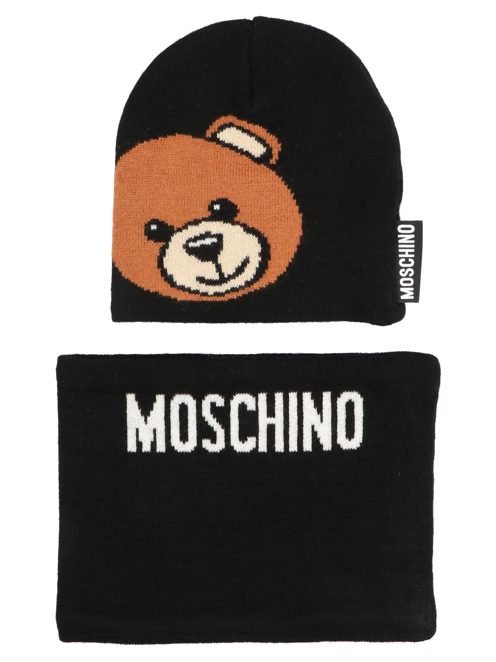 Moschino Kids Teddy Hat And Scarf Set