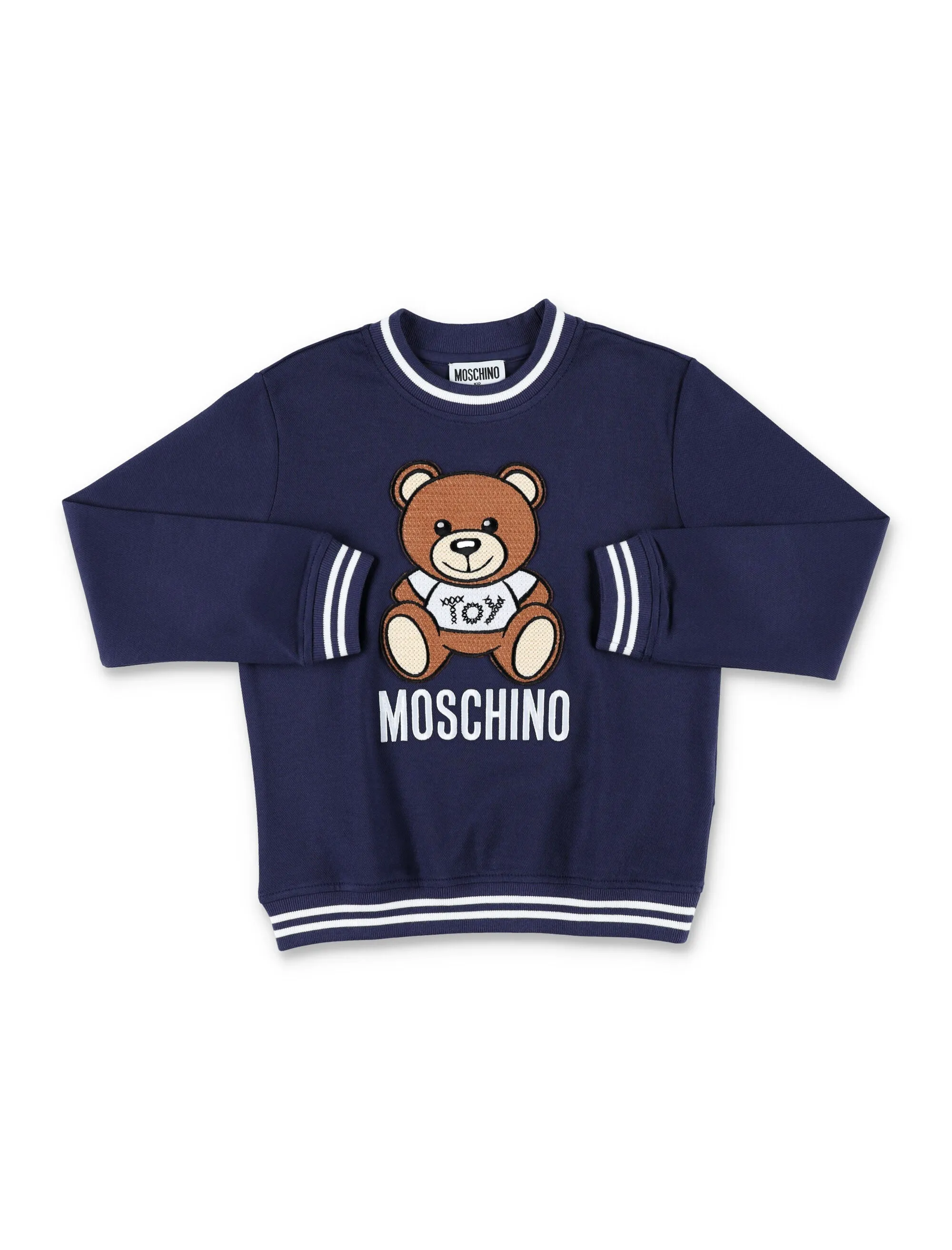 Moschino Kids Teddy Logo Embroidered Crewneck Sweatshirt