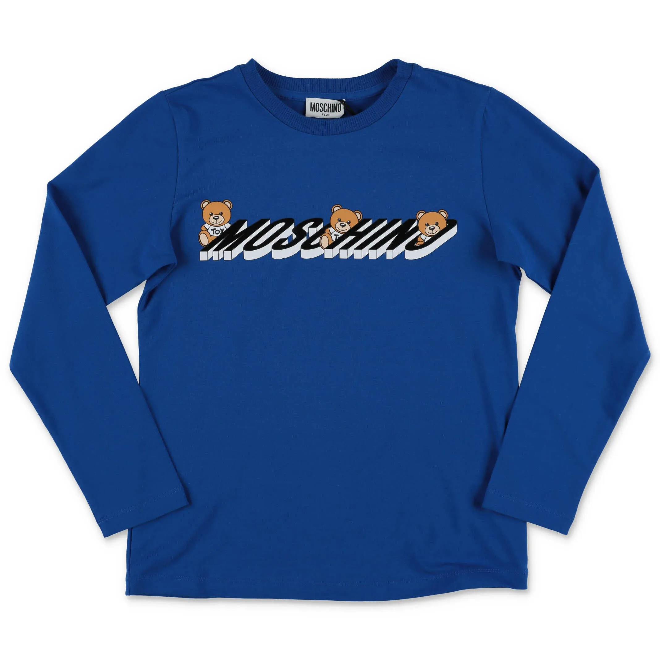 Moschino Kids Teddy Logo Print Long Sleeve T-Shirt