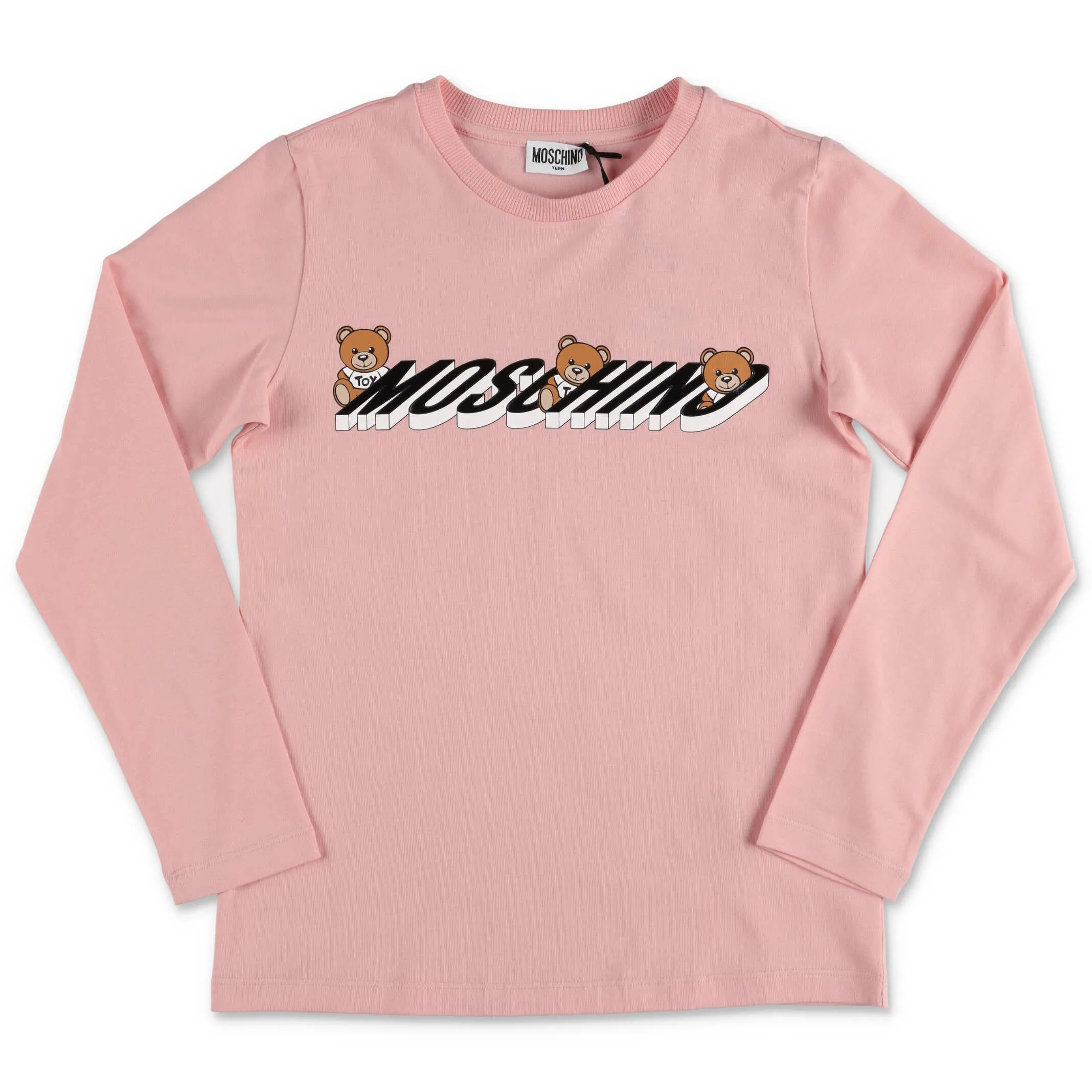 Moschino Kids Teddy Logo Print Long Sleeve T-Shirt