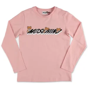 Moschino Kids Teddy Logo Print Long Sleeve T-Shirt