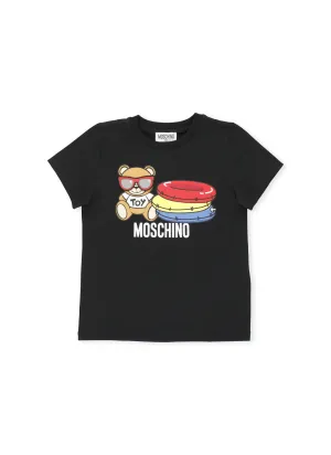 Moschino Kids Teddy Logo Printed Crewneck T-Shirt